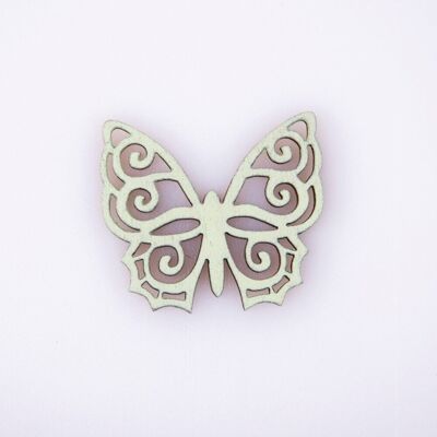 10 pezzi. farfalla in legno dipinto 4 x 4,5 cm - Verde