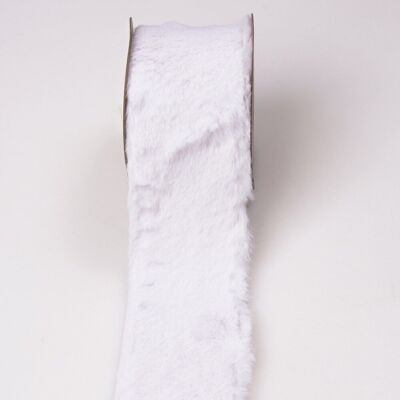 Velvet fur ribbon 63mm x 2.7m - White