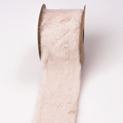 Velvet fur ribbon 63mm x 2.7m - Cream