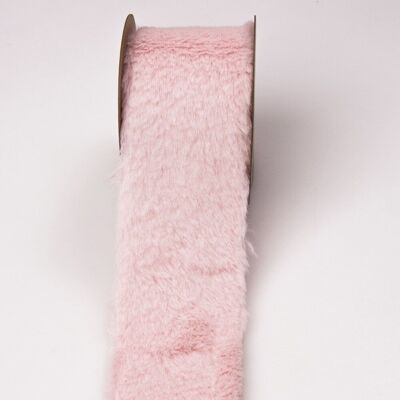 Velvet fur ribbon 63mm x 2.7m - Pink