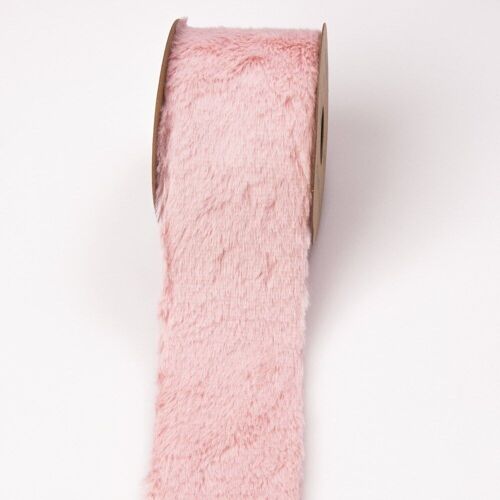 Velvet fur ribbon 63mm x 2.7m - Powder pink