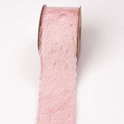 Nastro in pelliccia di velluto 63 mm x 2,7 m - Rosa cipria
