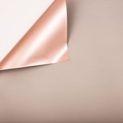 Bläulich-graue / roségoldene Folienrolle 58 cm x 10 m