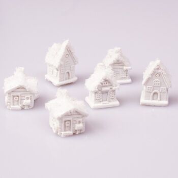 6 pièces Décoration cottage autocollante 2,5 x 3,3 cm