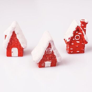 3 pièces. chalet en polirezin, 3,5 x 5 cm