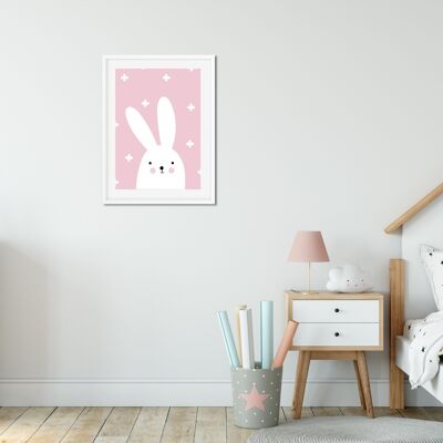 Poster | Pink | Bunny | A4