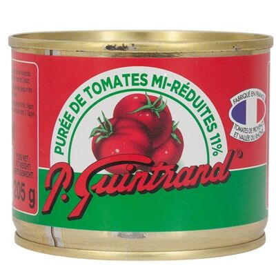 Purée de tomate mi-réduite 11% boite 1/4