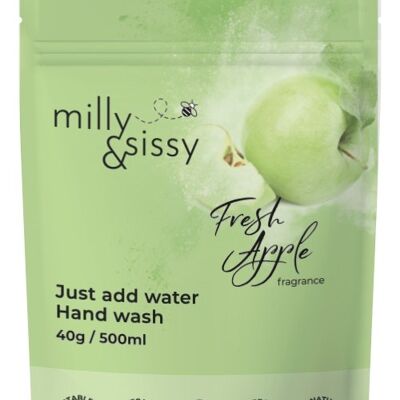 Manzana fresca de lavado a mano sin desperdicio
