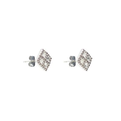 AMANDA STUD SILVER CLEAR