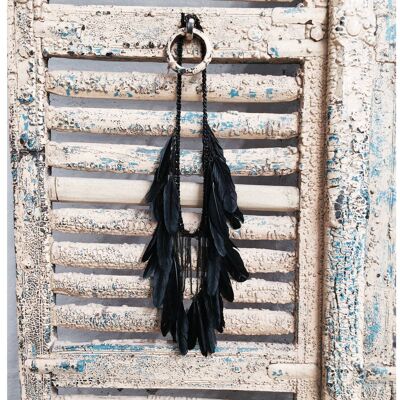 Drama Feather Necklace Black