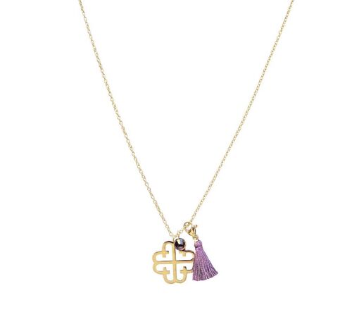 LOLA TASSEL NECKLACE GOLD AMETHYST