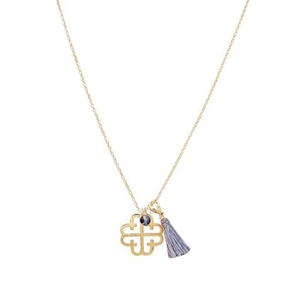 LOLA TASSEL NECKLACE GOLD SAPPHIRE