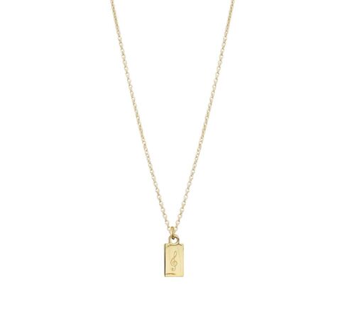 MUSIC TAG NECKLACE GOLD