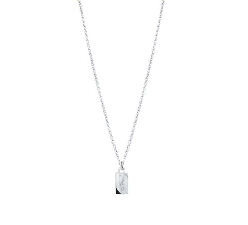 MUSIC TAG NECKLACE SILVER