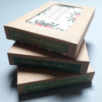Coffret de 10 cartes COUP DE FOUDRE 
avec ses 10 enveloppes recyclées Roses 2