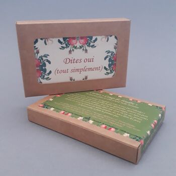 Coffret de 10 cartes COUP DE FOUDRE 
avec ses 10 enveloppes recyclées Roses 3