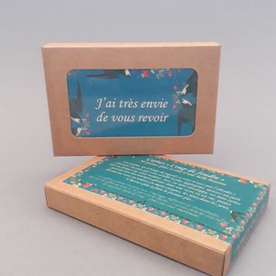 Coffret de 10 cartes COUP DE FOUDRE 
avec ses 10 enveloppes recyclées Hirondelles