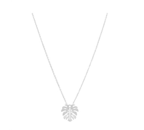 PALM LONG NECKLACE SILVER