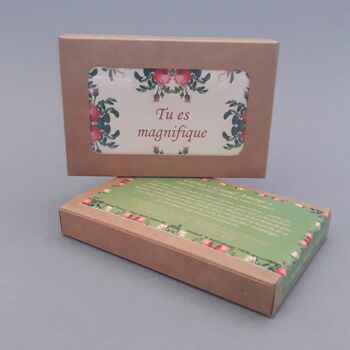 Coffret de 10 cartes GRAND AMOUR 
avec ses 10 enveloppes recyclées Roses 2