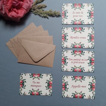 Coffret de 10 cartes TOI & MOI
avec ses 10 enveloppes recyclées Roses 3