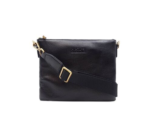 QUESTO LEATHER BAG WITH BLACK