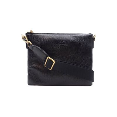 QUESTO LEATHER BAG WITH BLACK