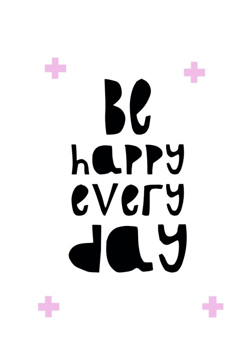 Poster | Pink | Be Happy | A4