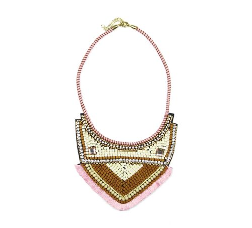 Tower Collar Necklace Pink
