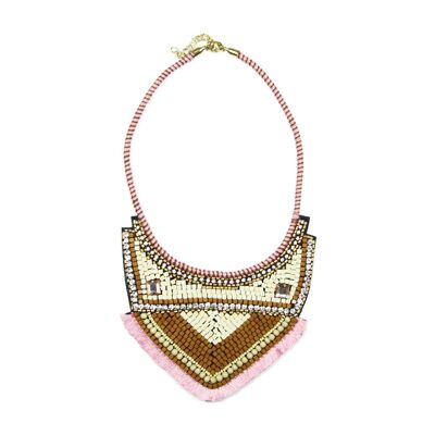 Tower Collar Necklace Pink