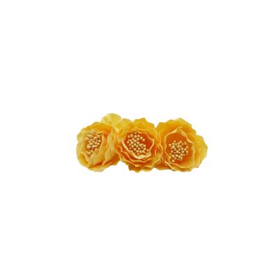 DREIFACHE BLUMEN-BARETTE ZART ORANGE