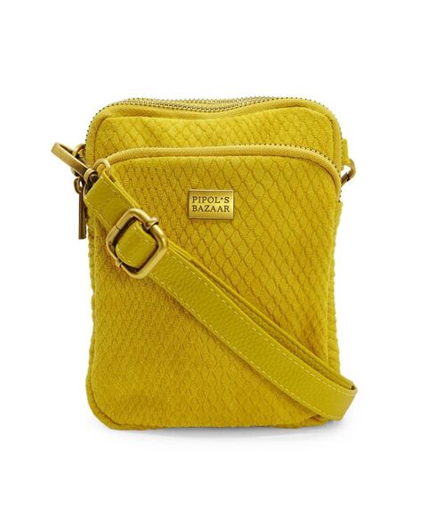 TRIPLE ZIP BAG IMPRESS MUSTARD