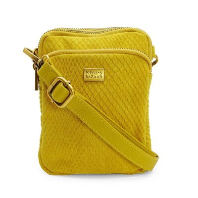 TRIPLE ZIP BAG IMPRESS MUSTARD