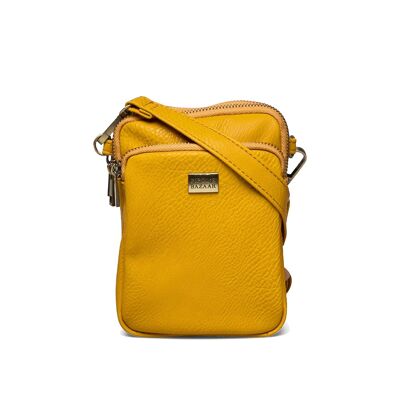 TRIPLE ZIP BAG MUSTARD PU