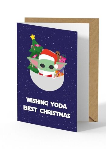 Carte de vœux de Noël Baby Yoda Star Wars 1