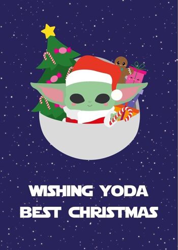 Carte de vœux de Noël Baby Yoda Star Wars 2