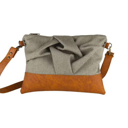 Brown lightweight boho vegan crossbody bag with adjustable strap