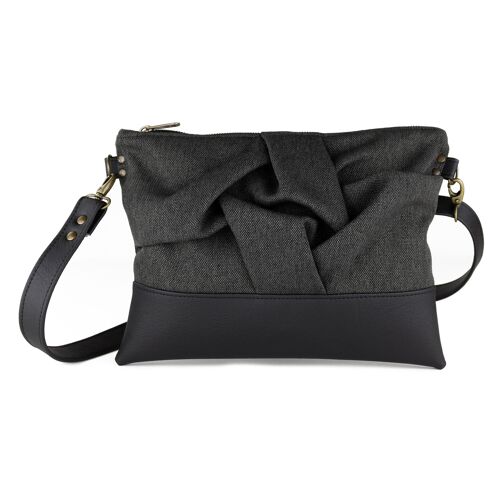 Edgy vegan leather crossbody bag with textured detail