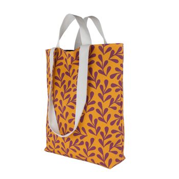 Grand sac fourre-tout écologique réutilisable orange souci avec imprimé floral rétroGrand sac fourre-tout écologique réutilisable orange souci avec imprimé floral rétro, cadeau pour les amoureux de la nature, les fleuristes et les mamans de plantes 2