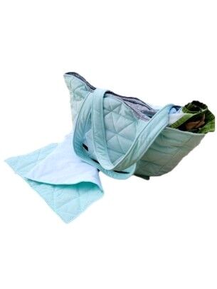 Shopper bag Triangles Aquamarine