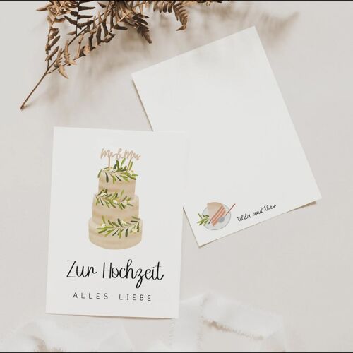 Postkarte "Hochzeitstorte"