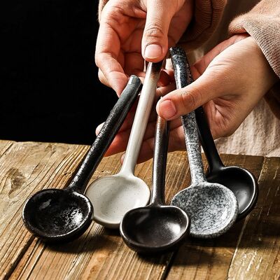 Ceramic spoon set | marble | ceramic spoons | set of 5 pieces