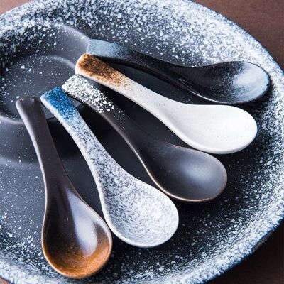 Ceramic soup spoons | ceramics | marble effect | set of 5