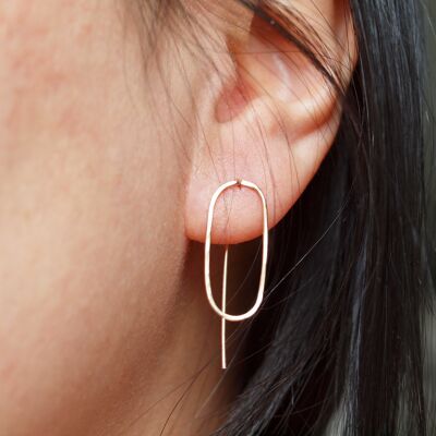 Capsule hoops, forward facing capsule hoops, 14k gold filled, rose gold filled, sterling silver, effortlessly chic