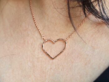 Pendentif Coeur Rose Gold Filled, votre choix de longueur, long pendentif collier coeur ou collier coeur choker 2