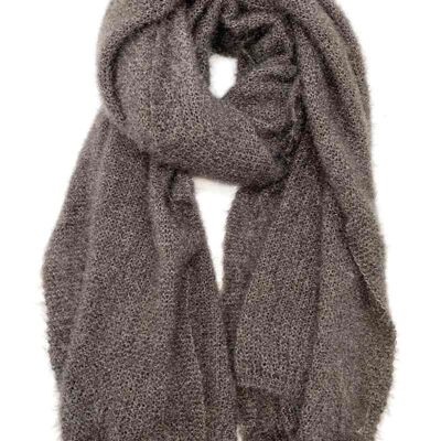 ana mohair touch scarves - light brown