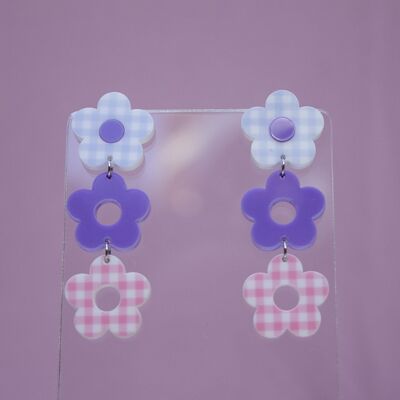 Earrings - Vichy Blueberry