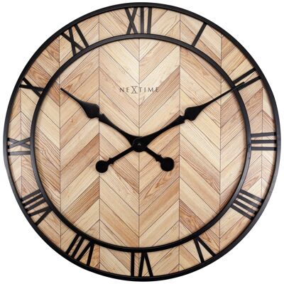 Wall clock -  58cm -  Wood/Metal -  'Roman Vintage'
