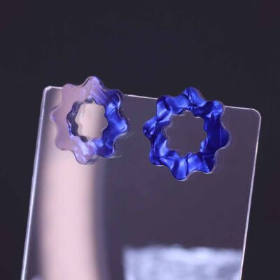 Earrings - Blue Velvet Waves Small