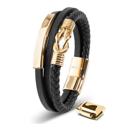 Leather bracelet "Proud" - gold - B041