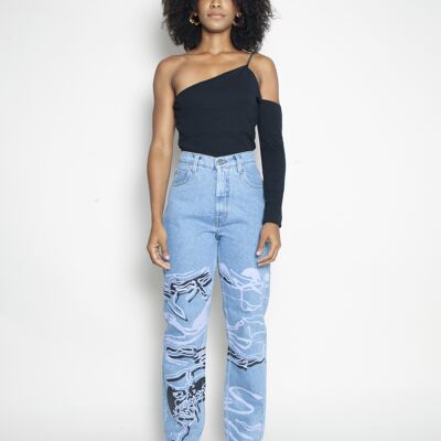 High Waisted Organic & Recycled Moss Movement Blue Jeans